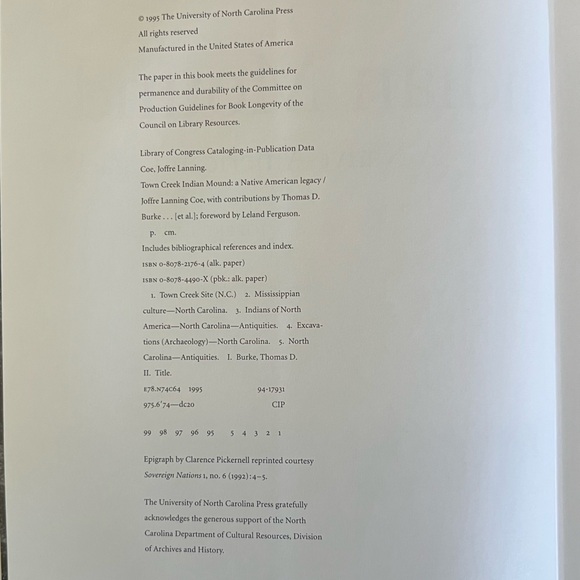 Town Creek Indian Mound Book by Joffre Lanning Coe - Brown Cover - Picture 4 of 7